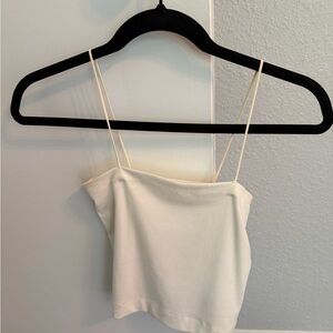 American Eagle Outfitters Cream Asymmetrical Crop Camisole